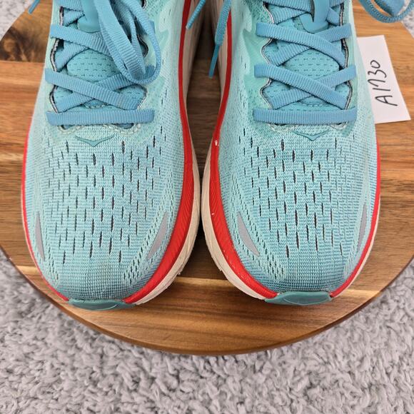 Hoka One One Clifton 8 Aquarella Eggshell Blue Gym Running Shoes Womens 9.5 B - Picture 6 of 12
